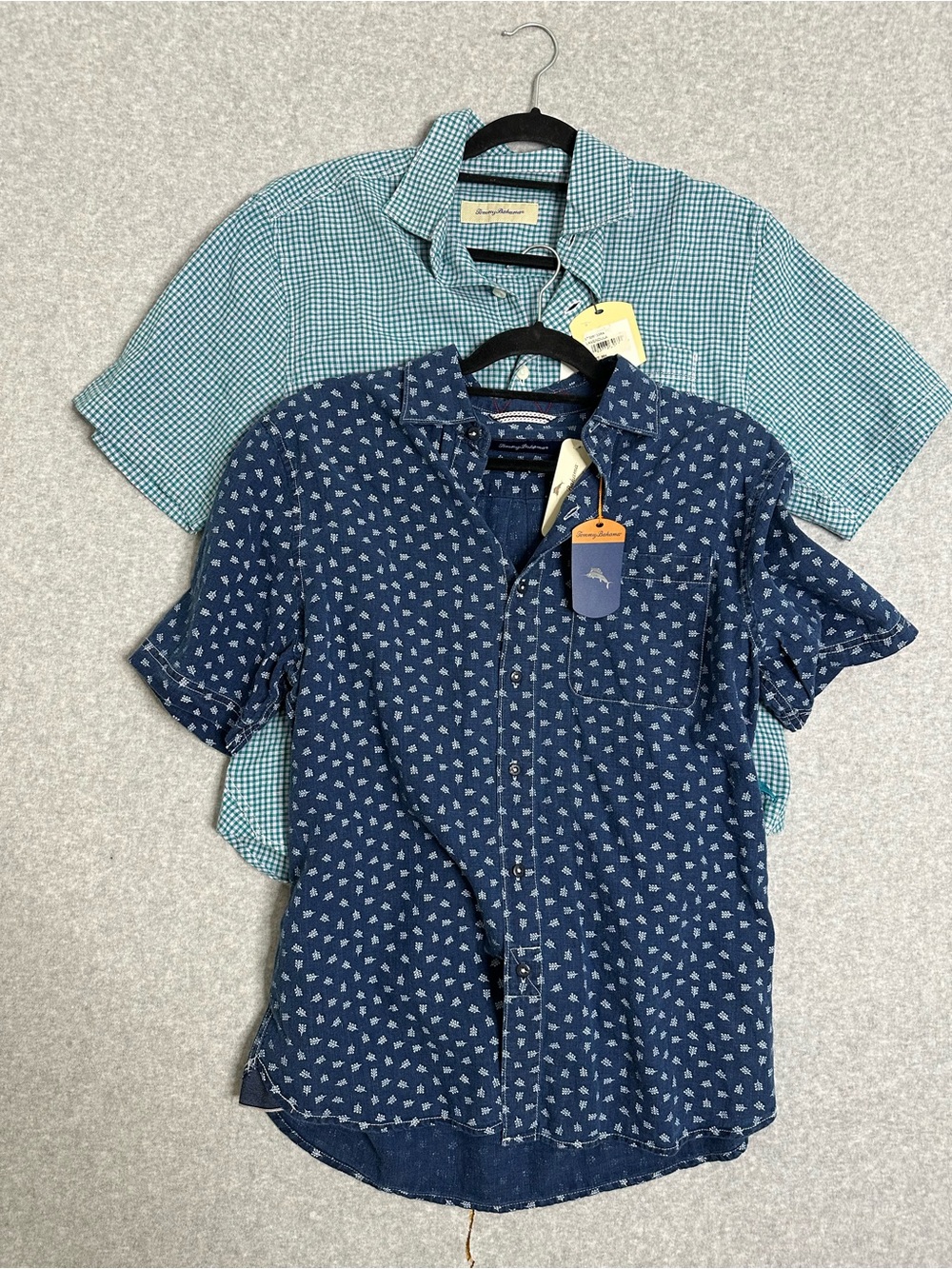 Tommy Bahama Mens Linen Blend Short Sleeve Shirt Small Blue Lot Of 2